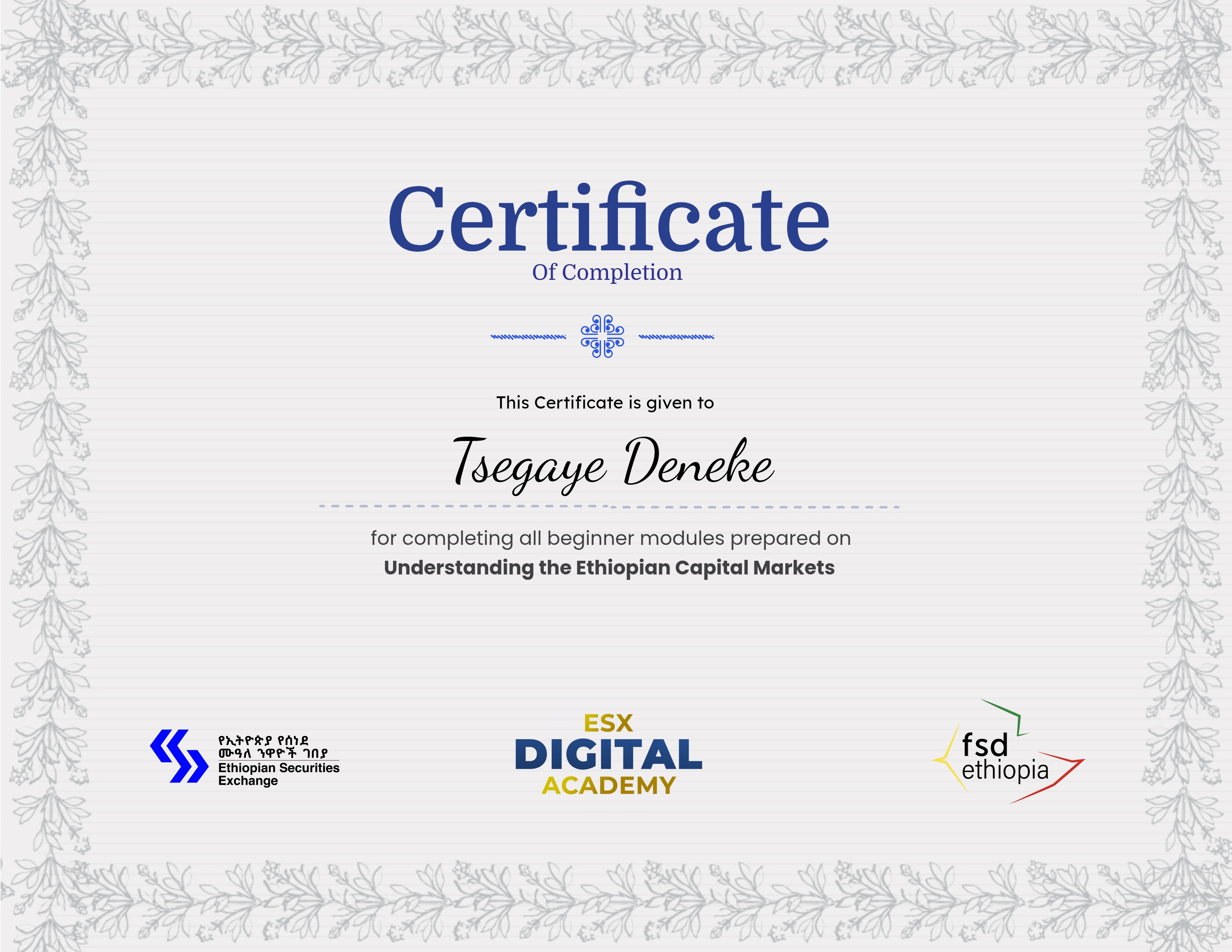 Module 5 - the Ethiopian Securities Exchange (ESX)