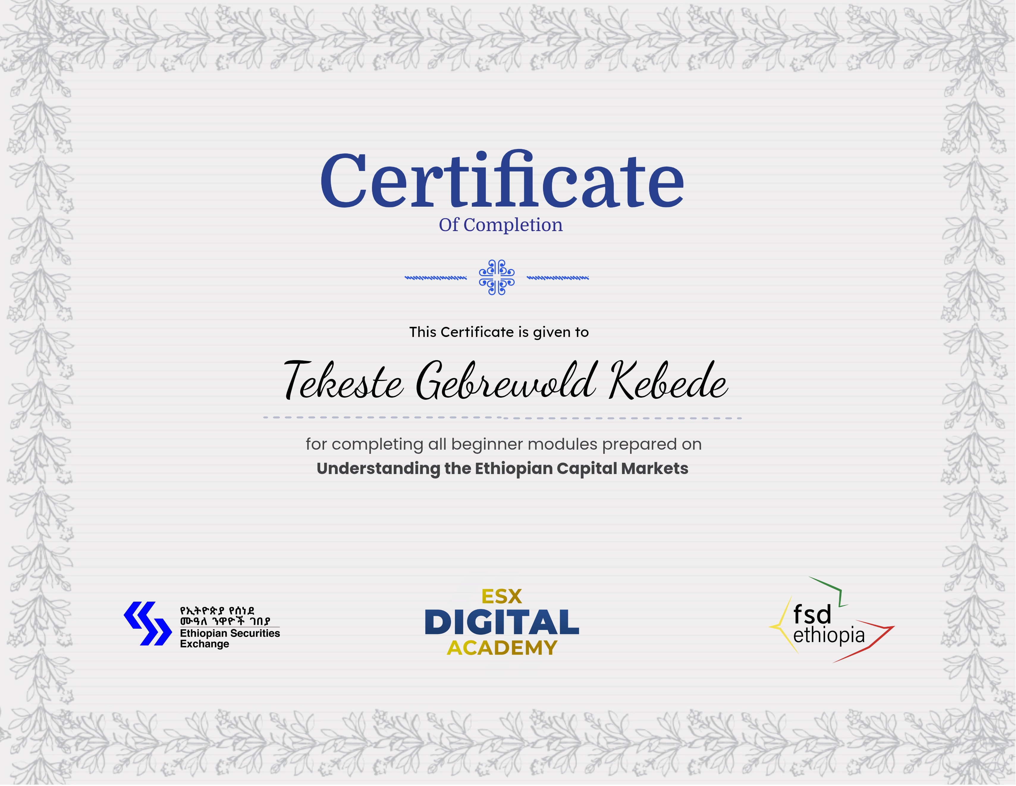 Module 5 - the Ethiopian Securities Exchange (ESX)
