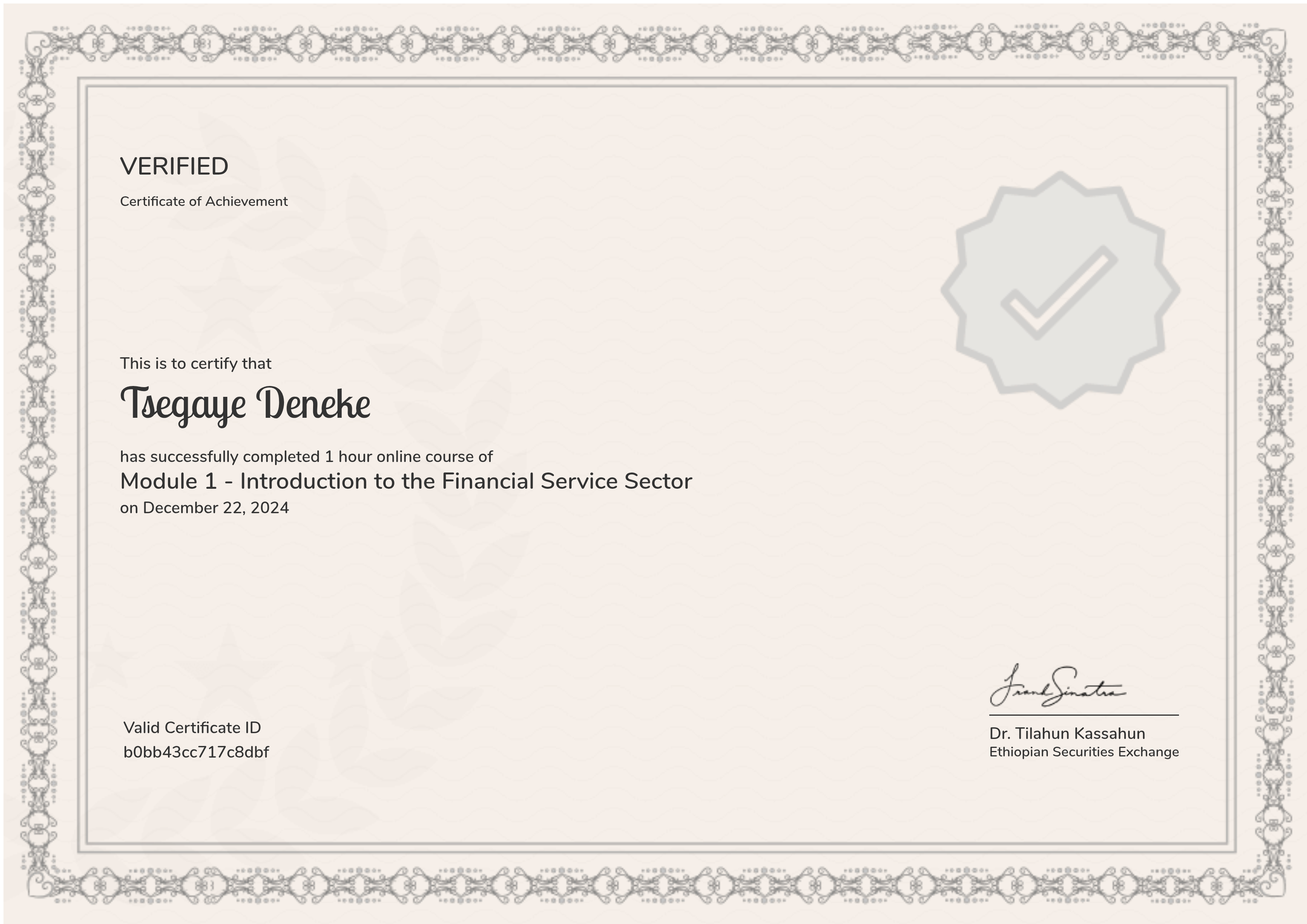 Module 1 - Introduction to the Financial Service Sector